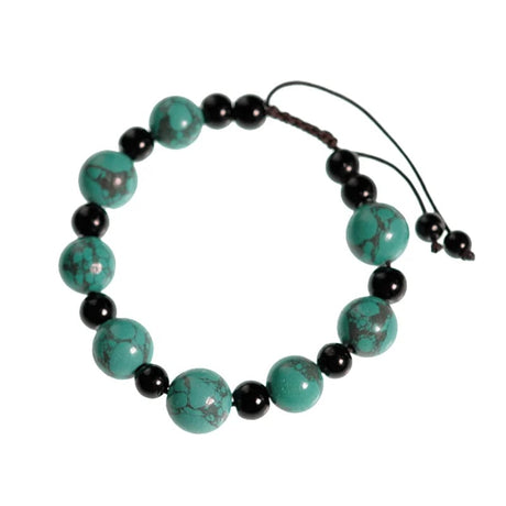 Armband Türkis & schwarzer Achat verstellbar