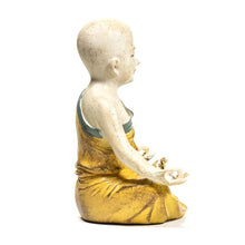 Lade das Bild in den Galerie-Viewer, Yoga Mönch Figur in Orange / Grau / Grün

