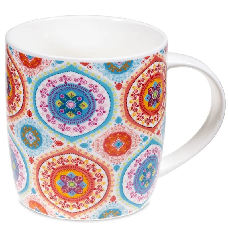Blaues Mandala - Teetasse mit Sieb und Deckel