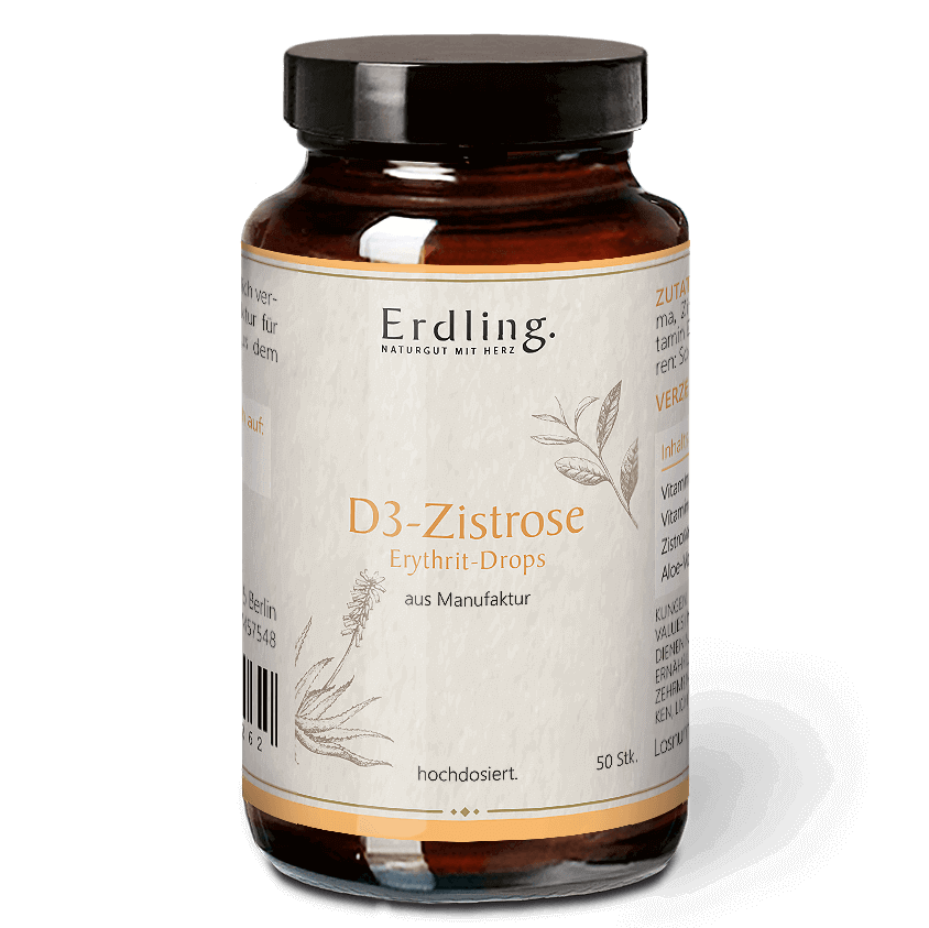 Vitamin D3-Zistrose Drops - Zistrose und Aloe Vera, hochdosiert - 50 Drops Waldkraft Erdling