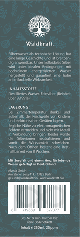 Kolloidales Silber 25 ppm - Antimikrobielle Lösung - Waldkraft