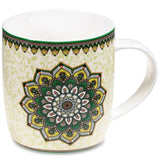 Grünes Mandala - Teetasse mit Sieb und Deckel