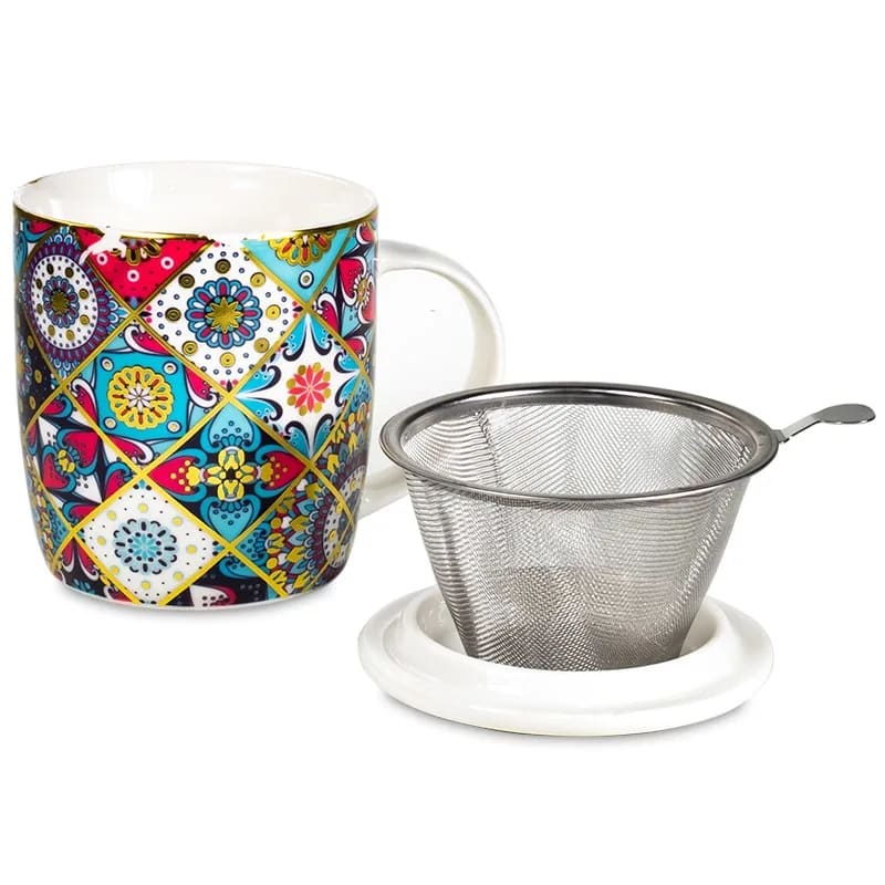 Orientalisch - Teetasse mit Sieb und Deckel
