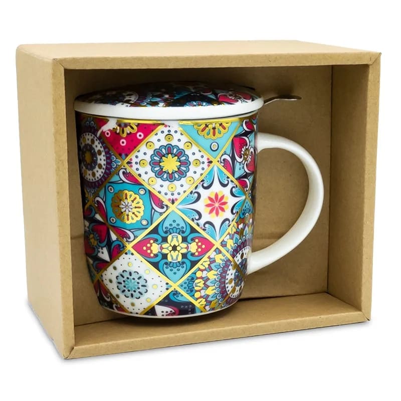 Orientalisch - Teetasse mit Sieb und Deckel