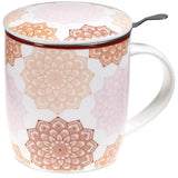 Rosanes Mandala - Teetasse mit Sieb und Deckel