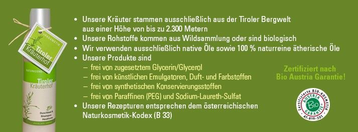 Bio Naturshampoo - Reine Kamille Tiroler Kräuterhof