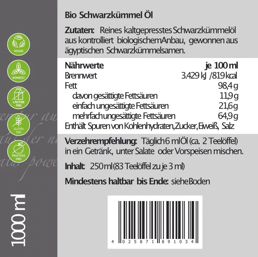 Bio Schwarzkümmelöl 100 ml