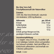 Lade das Bild in den Galerie-Viewer, Bio Aloe Vera Saft Premium mit 1200 mg Aloeverose
