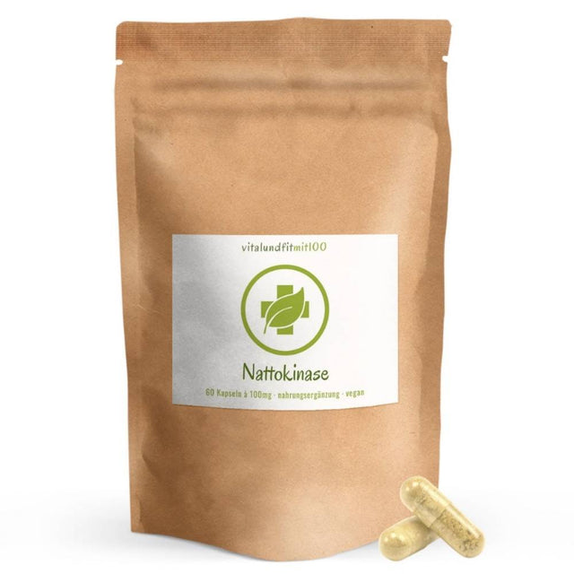 Nattokinase Kapseln 60 Stück 100 mg  Vitalundfitmit100 