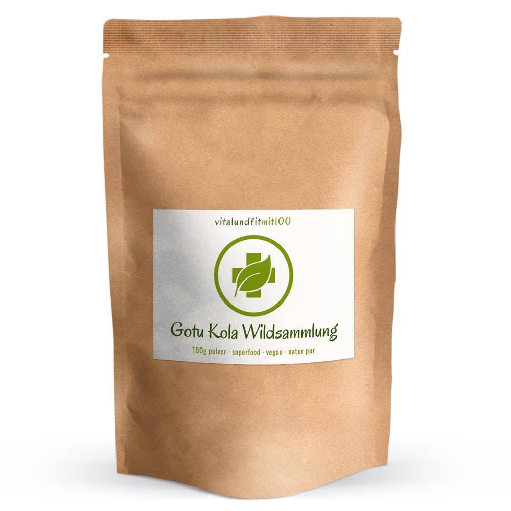 Gotu Kola Pulver Wildsammlung 100g Vitalundfitmit100